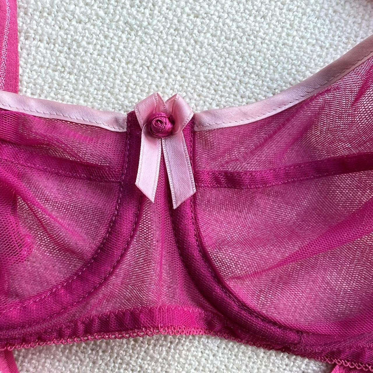 Agent Provocateur Hot Pink Bra 32d 32dd Sheer Depop