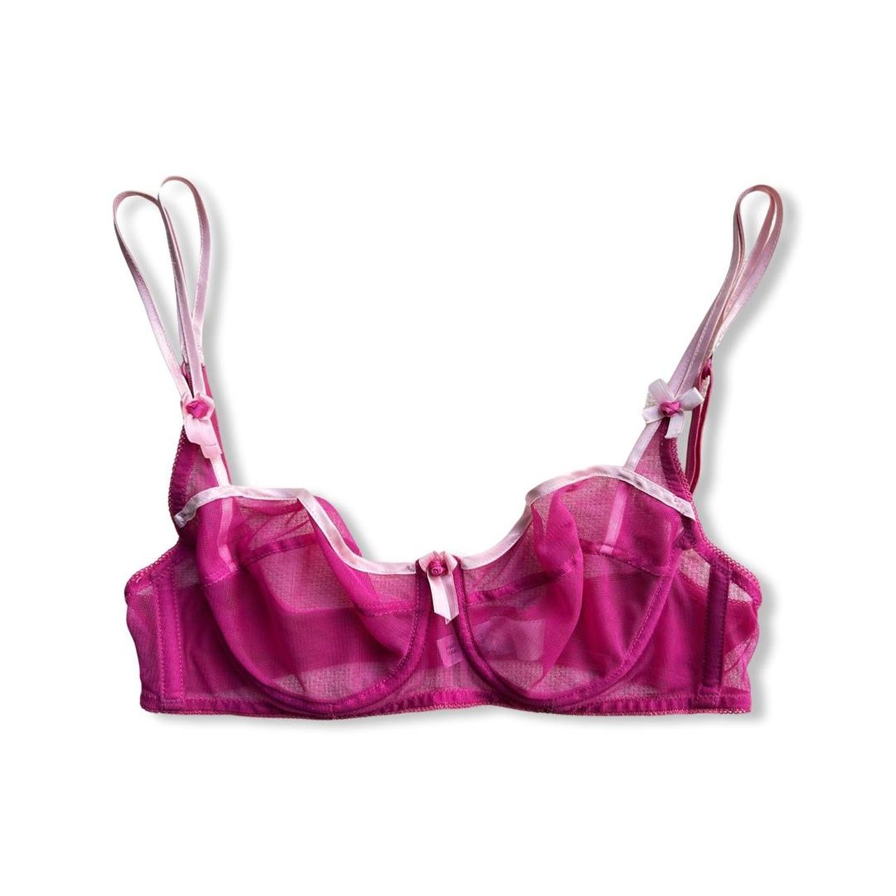 Agent Provocateur Hot Pink Bra 32d 32dd Sheer Depop