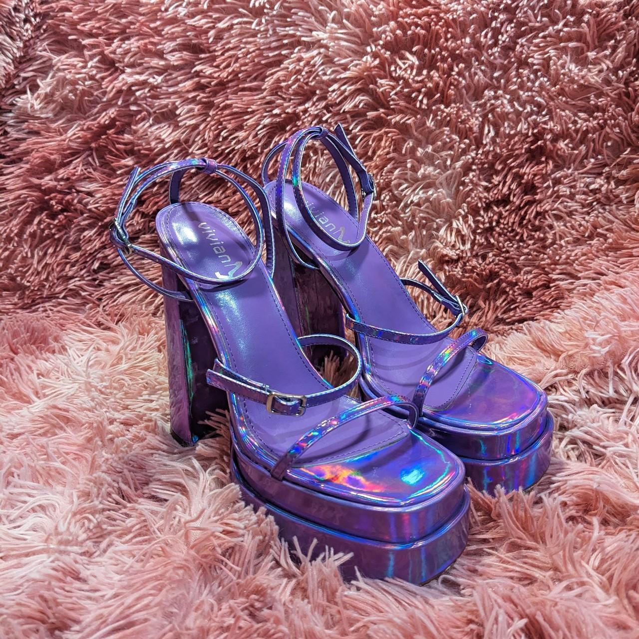 holographic platform heels