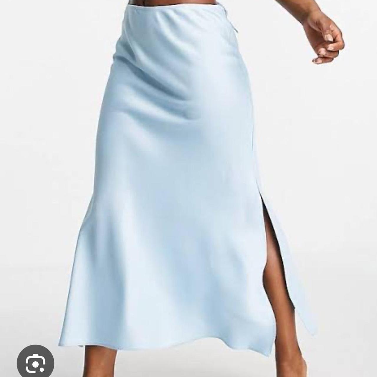 Cotton on satin bias cut midi skirt in light