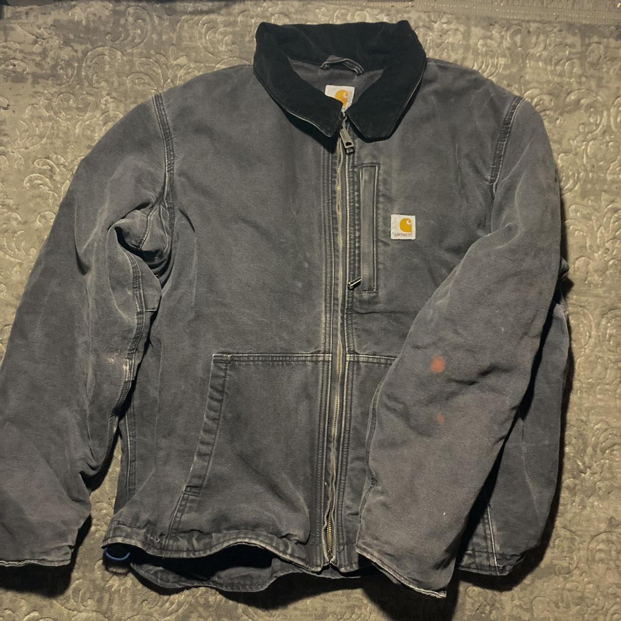 Carhartt Men's Grey and Black Jacket | Depop