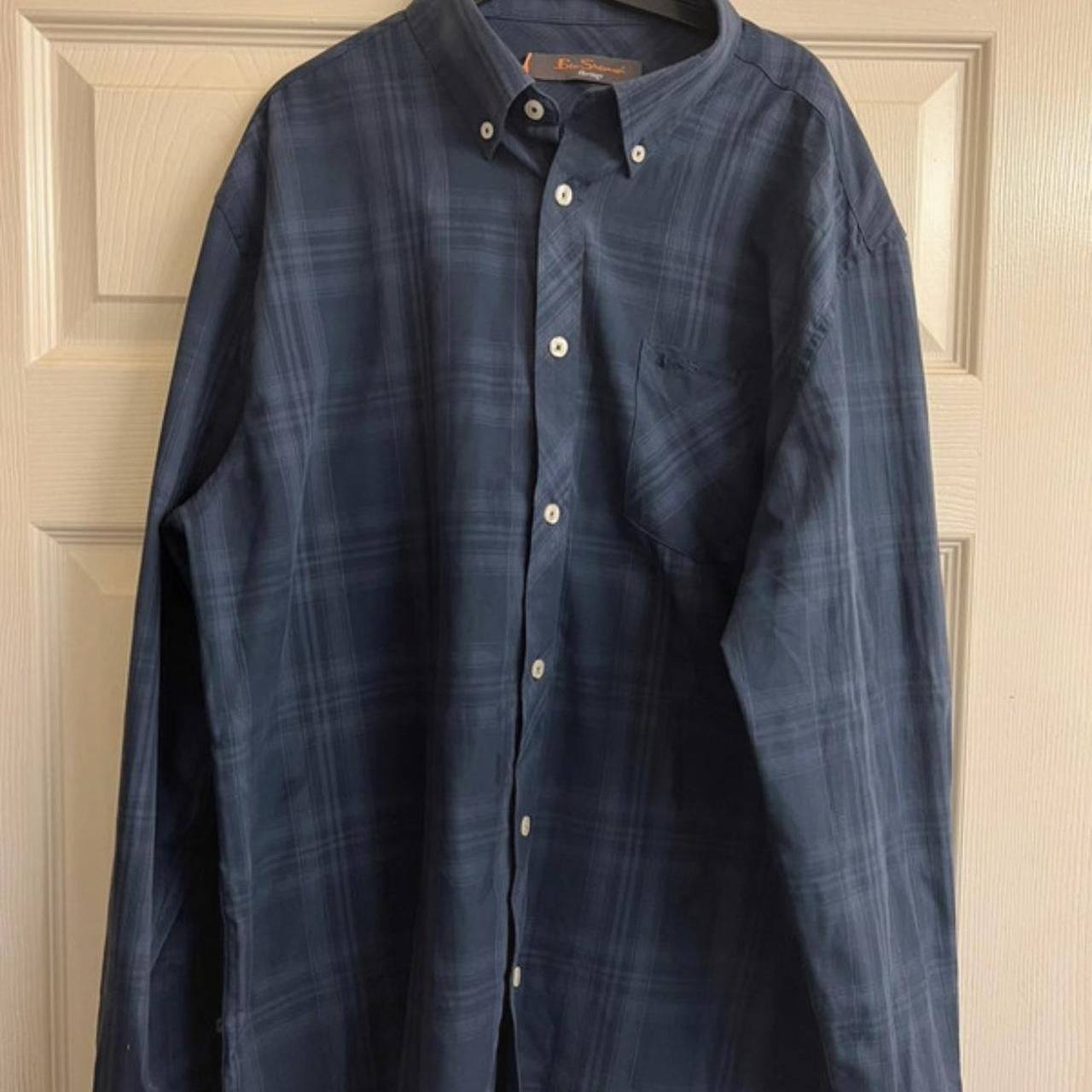 Ben Sherman Men's Navy and Blue Shirt | Depop