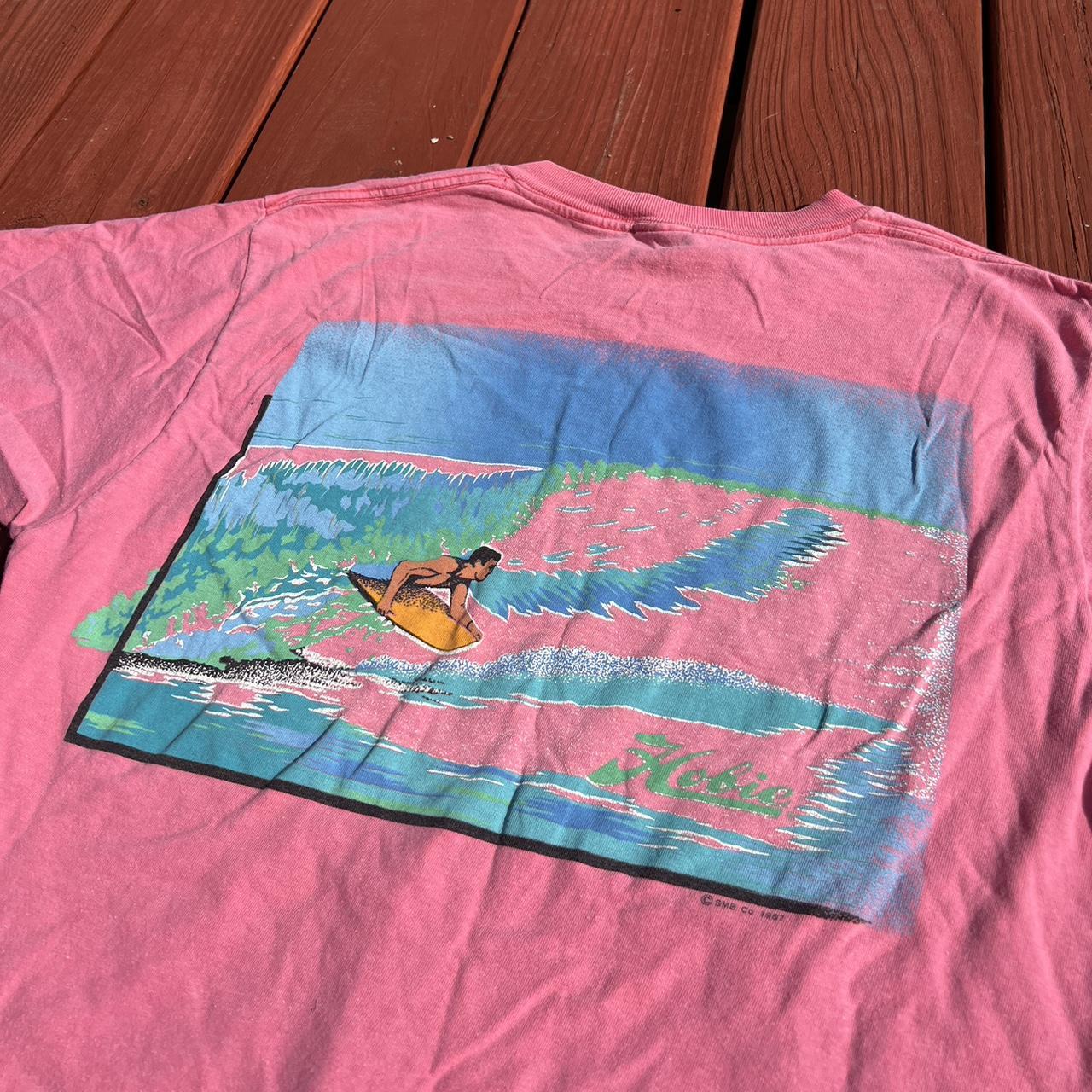 Vintage 1987 Hobie surfing tee, size XL. Stain on... - Depop