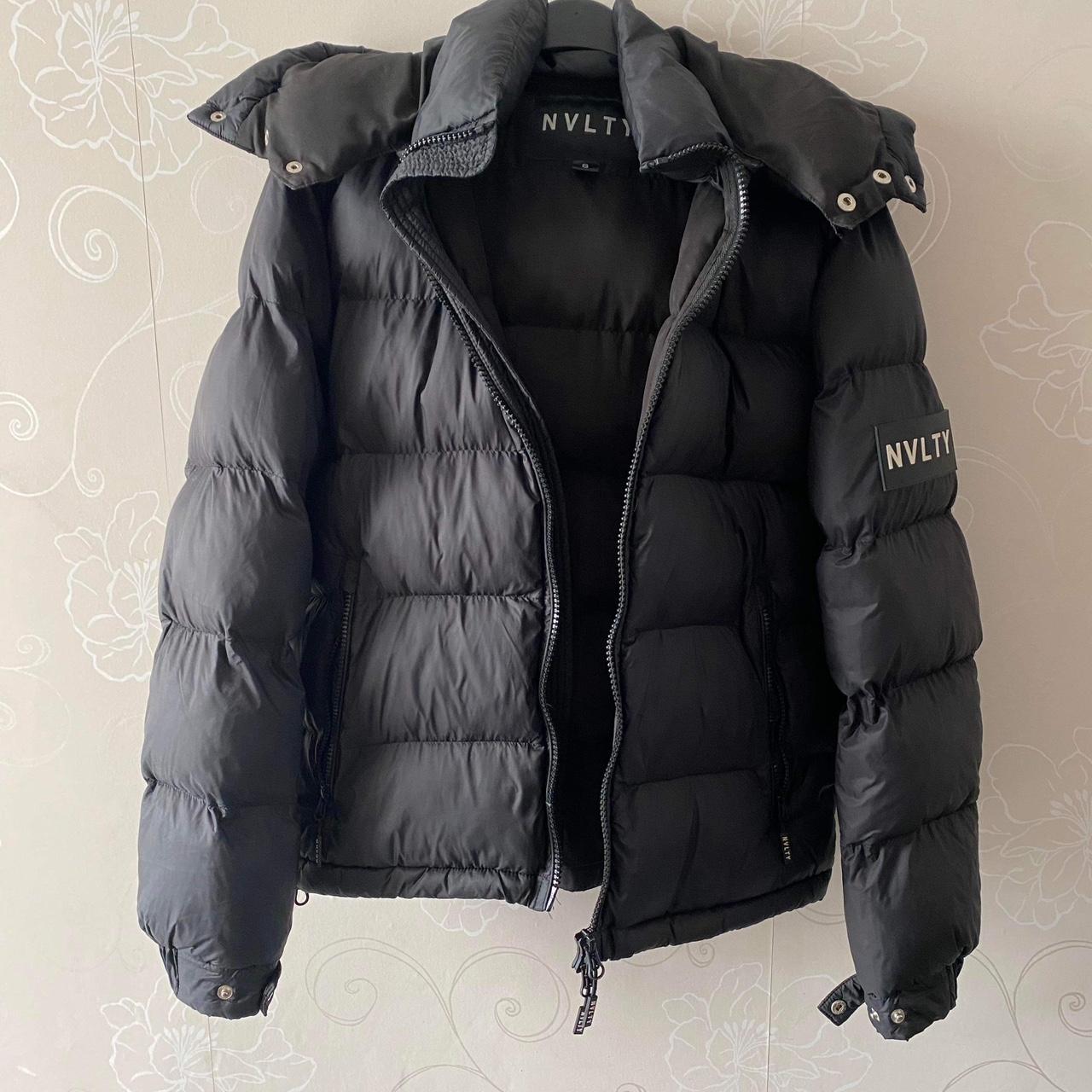 Black NVLTY puffer jacket, come with detachable... - Depop