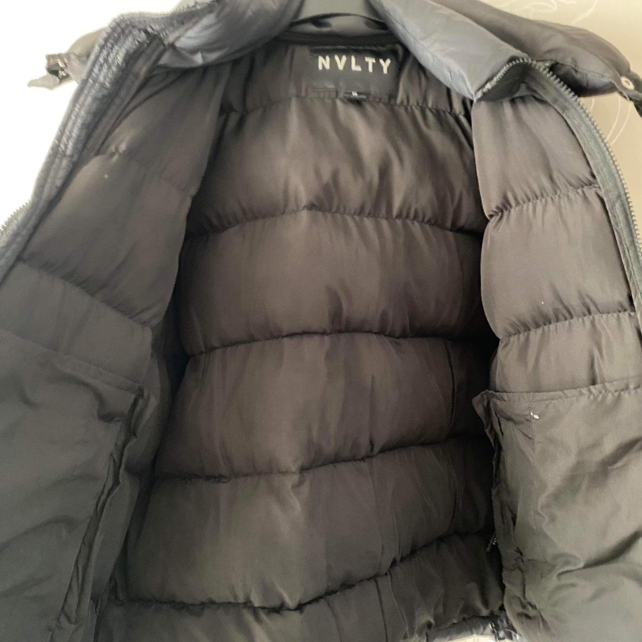 Black NVLTY puffer jacket, come with detachable... - Depop