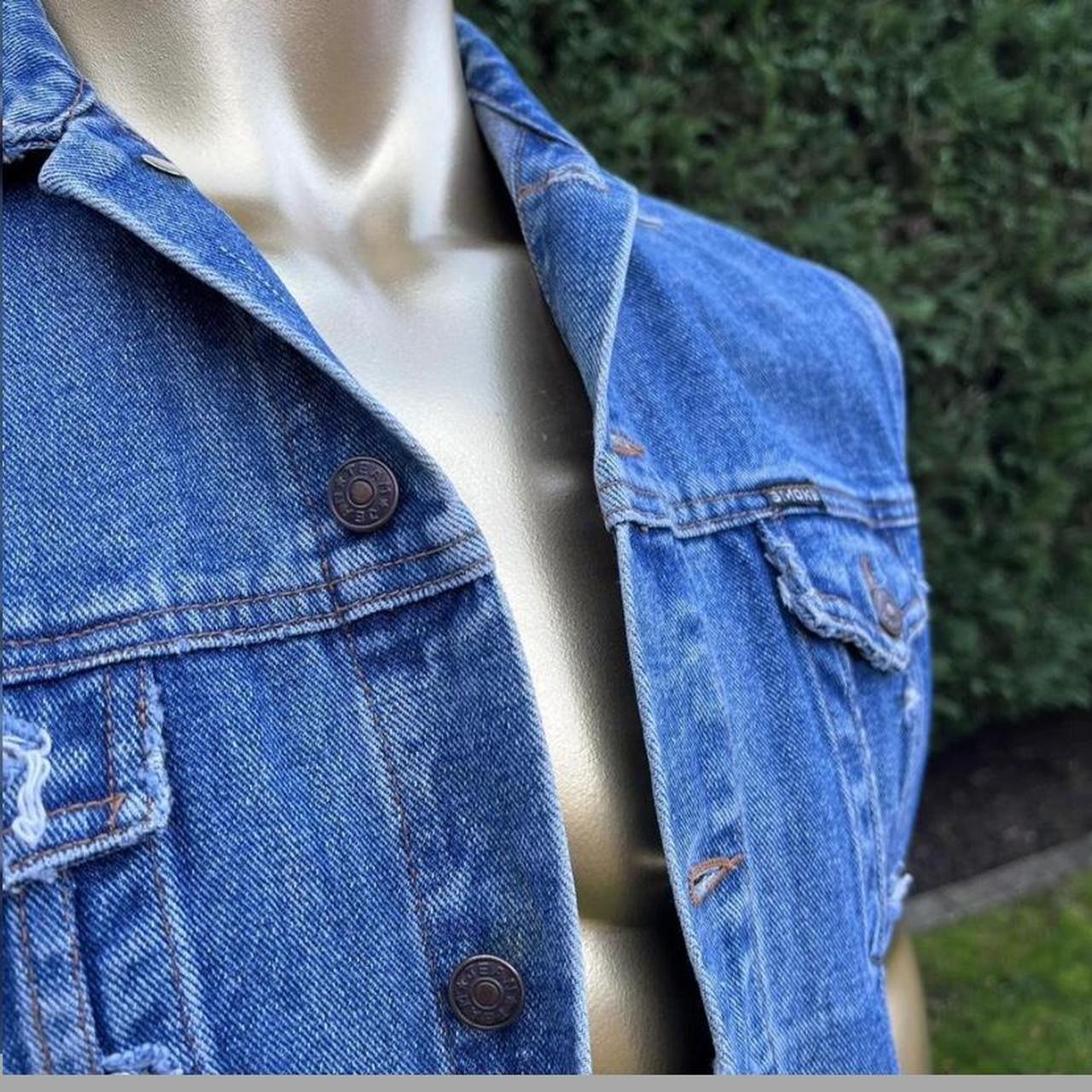 Vintage denim vest Sizing is a M #vintage #denim... - Depop