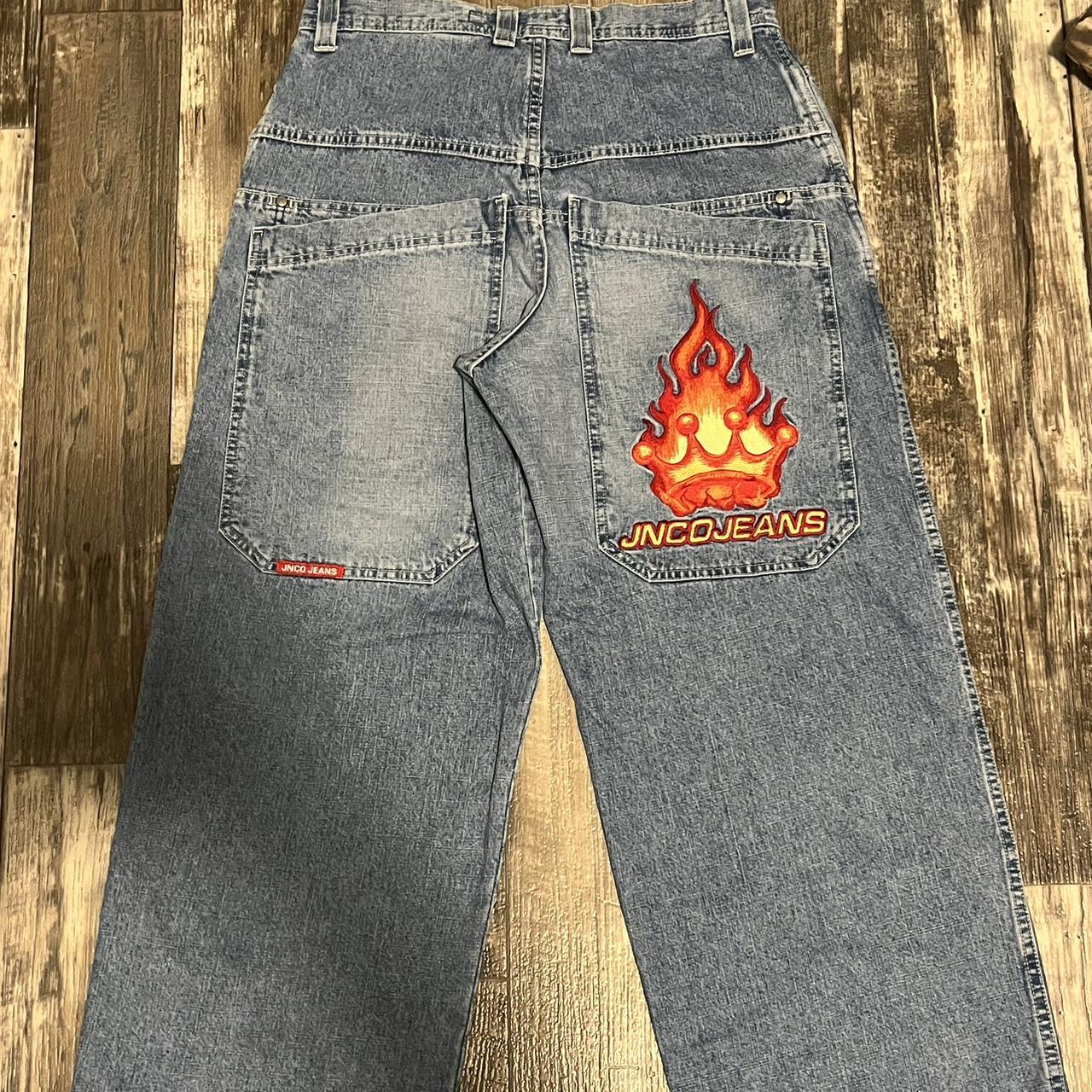 SUPER RARE JNCO JEANS Flame Crown Jnco 34x30... - Depop