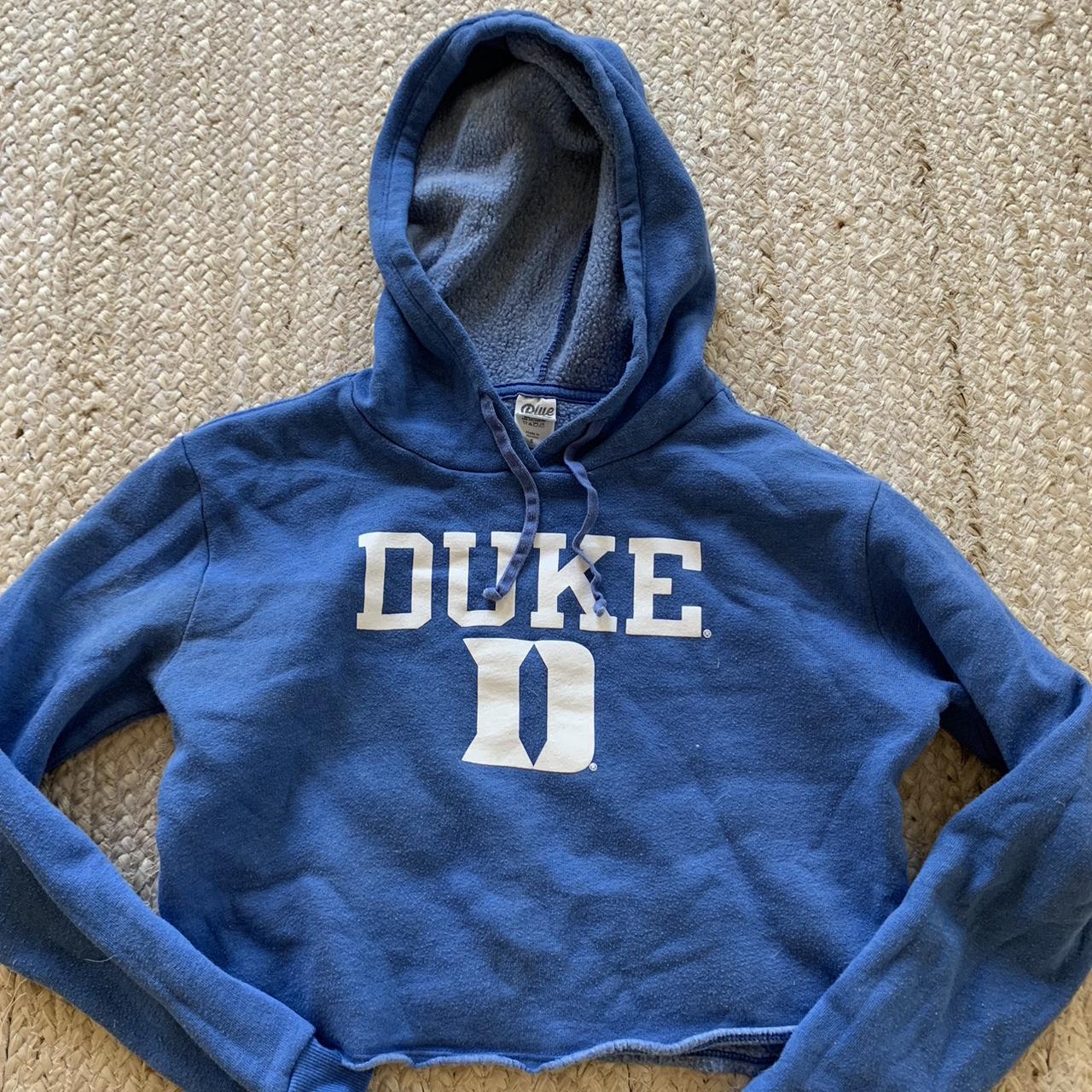 DUKE UNIVERSITY Cropped Hoodie Sweatshirt S Depop