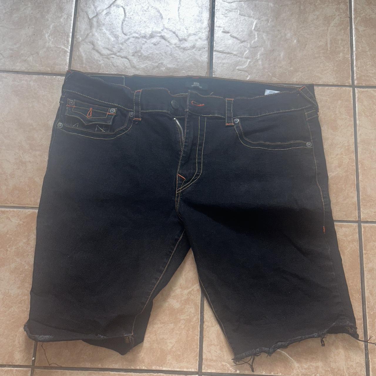 TRUE RELIGION RICKY STRAIGHT JEAN SHORTS #jorts... - Depop