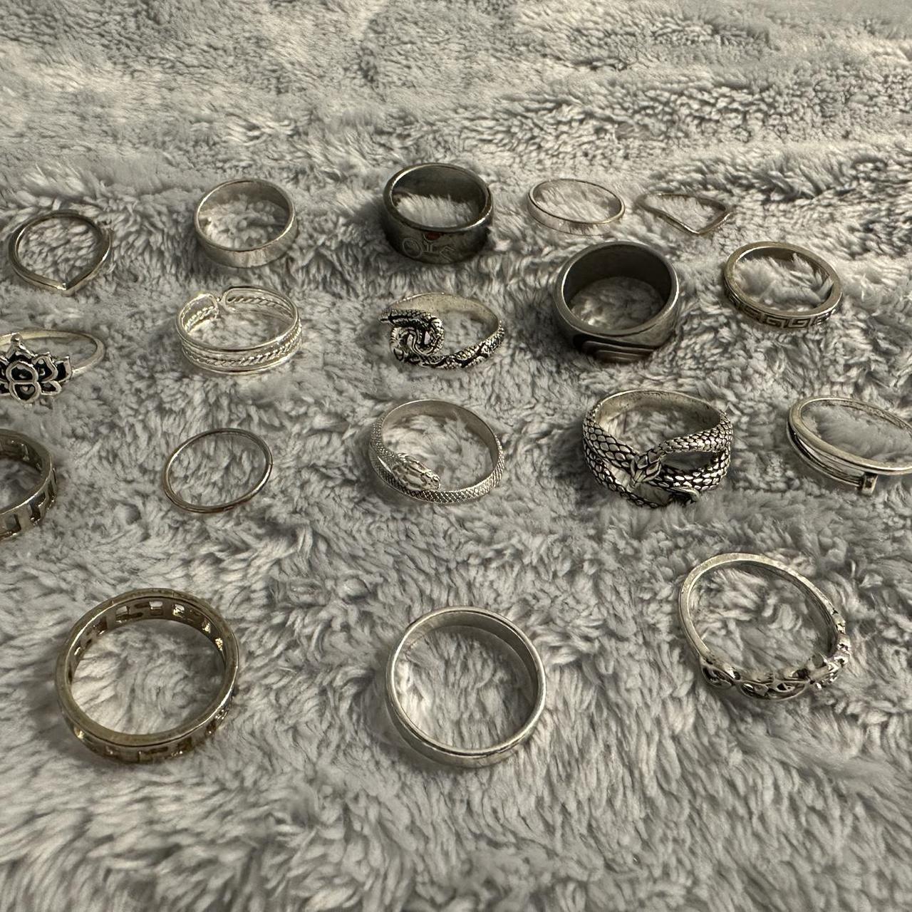 Women's Ring - Silver – Silver ring bundle - 18 p… - image 1