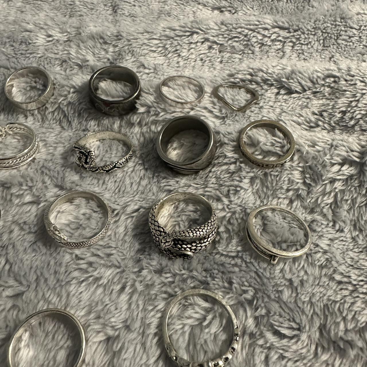 Women's Ring - Silver – Silver ring bundle - 18 p… - image 3