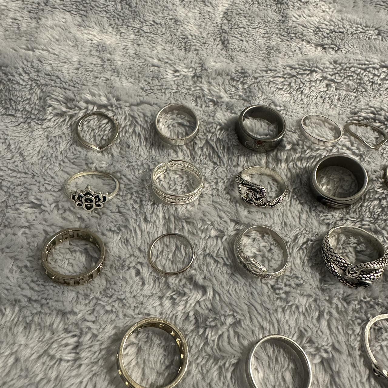 Women's Ring - Silver – Silver ring bundle - 18 p… - image 2