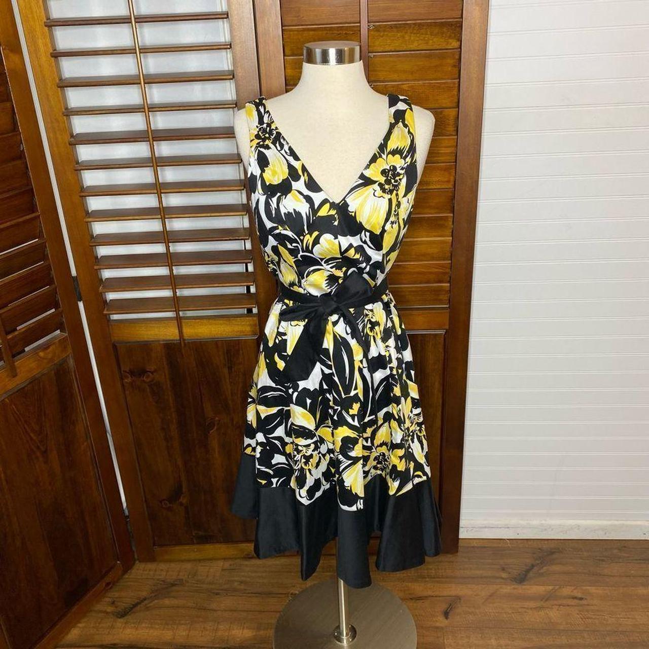 Nine West Hawaiian Floral Fit Flare Midi Dress Size