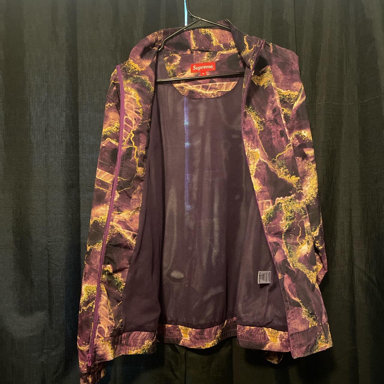 Supreme marble track jacket purple. Slight ripping...