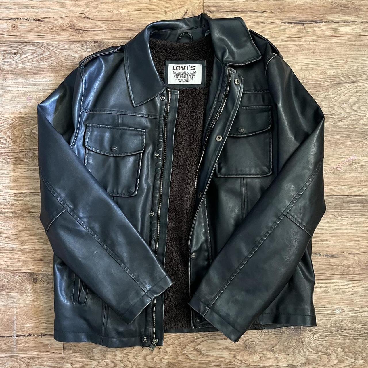 levis vintage fur lined brown leather jacket won’t... Depop