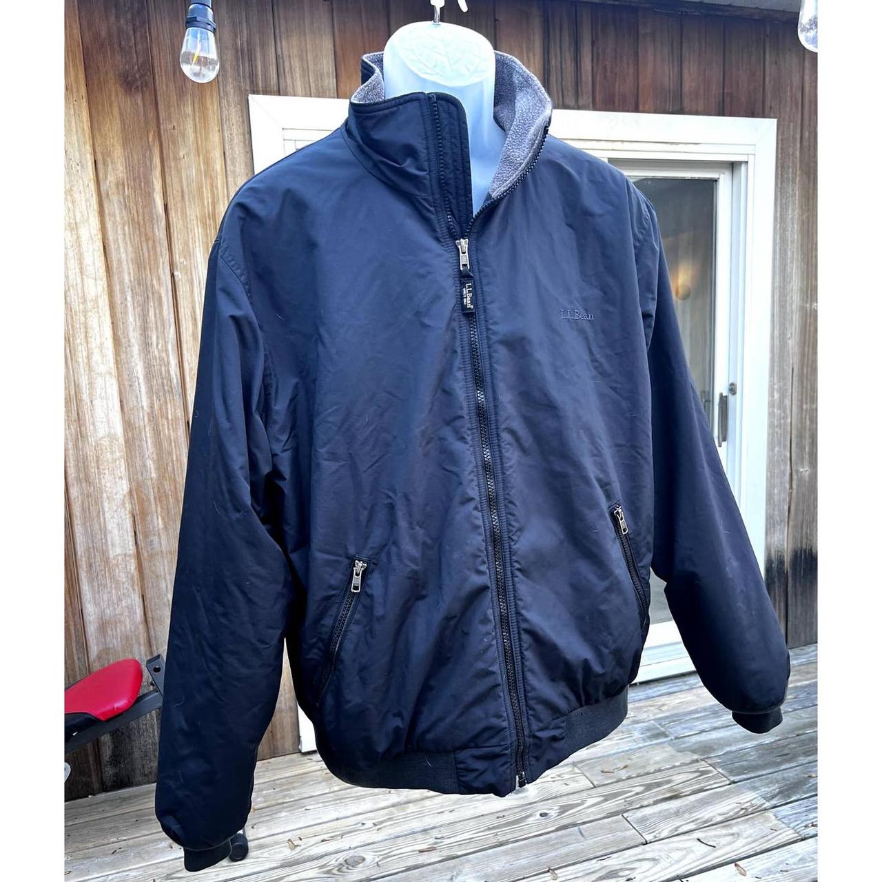 LL Bean Men's Down Jacket Large Gray Polyester... - Depop