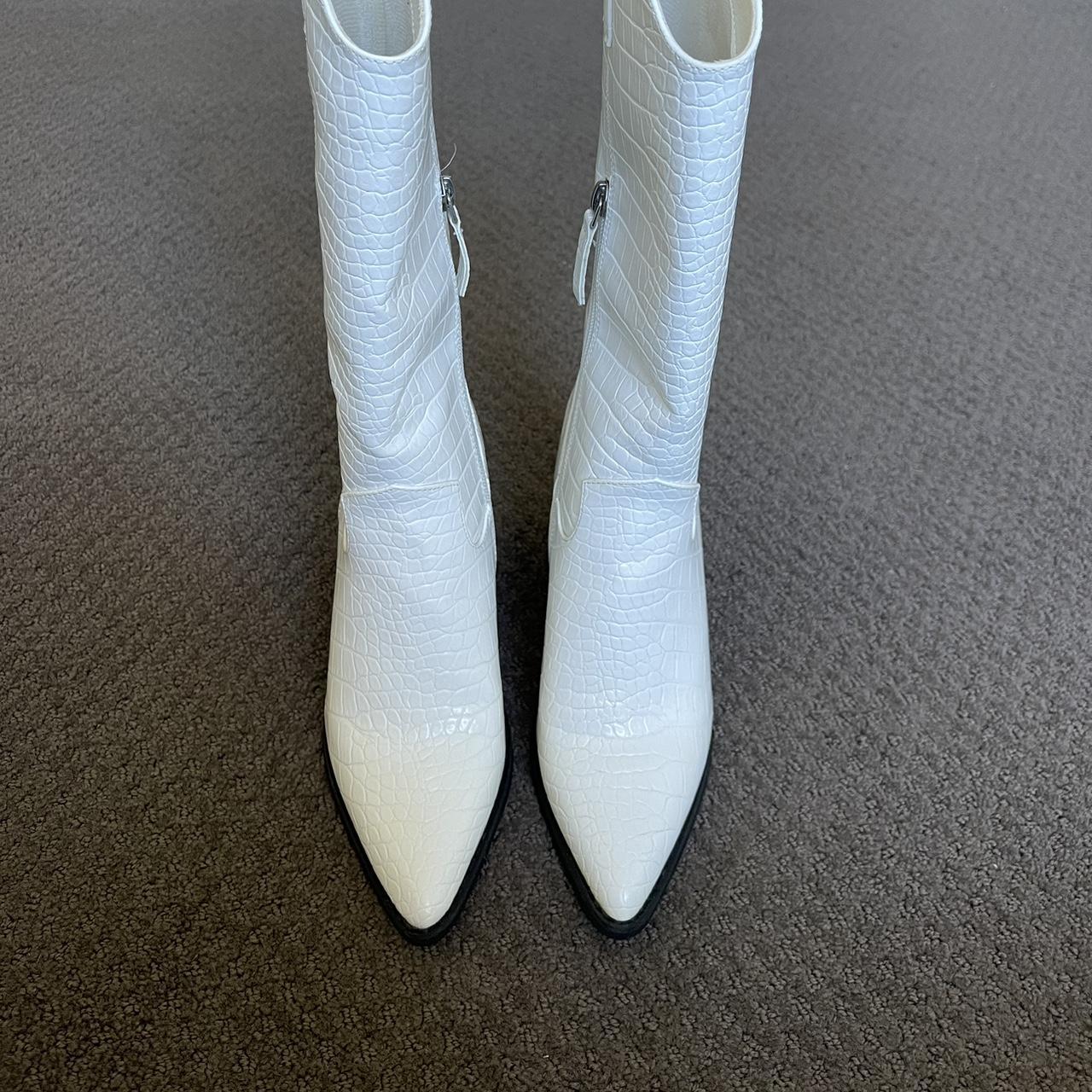 Glassons Milk Croc Cowboy Boots Size AU 6 Brand... Depop