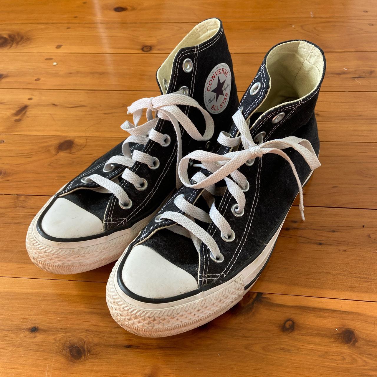 Black converse used best sale