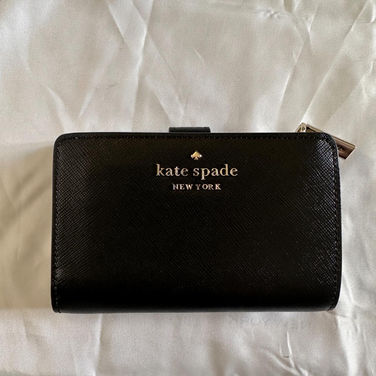 Kate Spade New York Staci Medium Compact Bifold Wallet Saffiano Black 