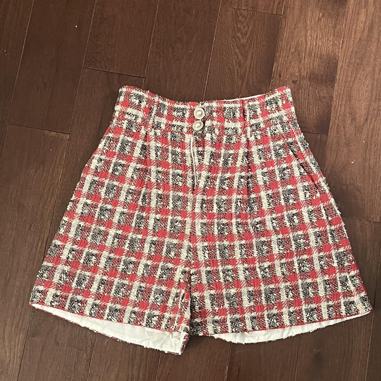 Women's Red and White Shorts | Depop