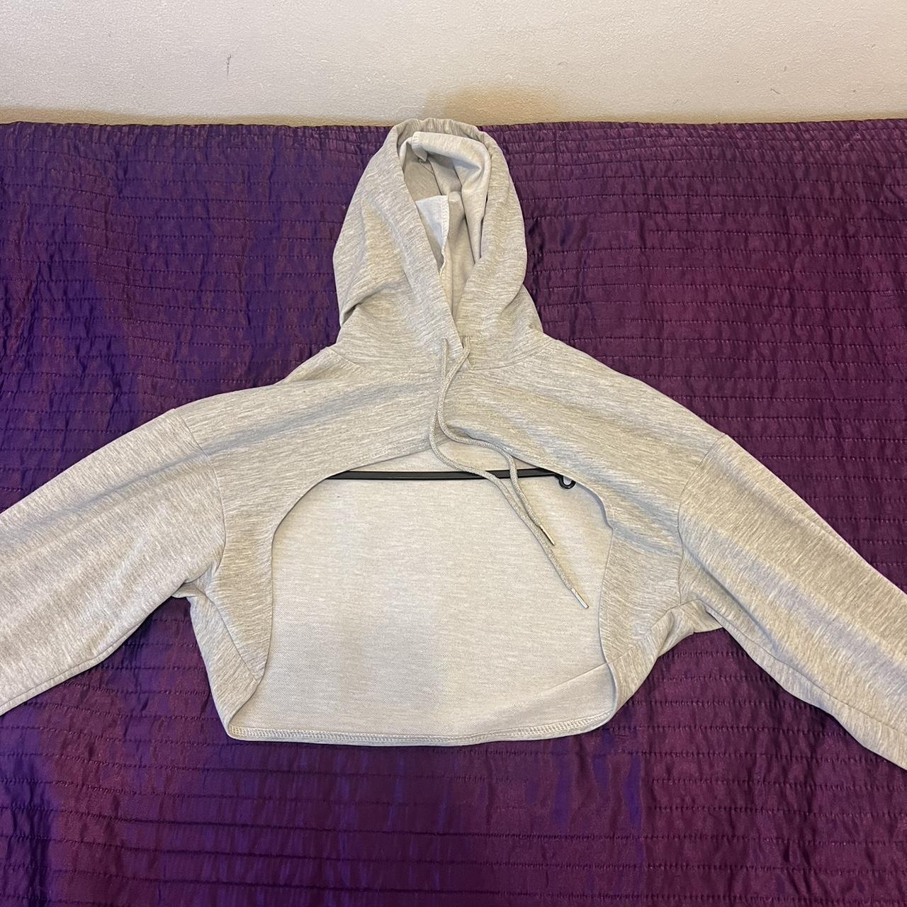 Grey cropped hoodie Worn a couple times Open to... - Depop
