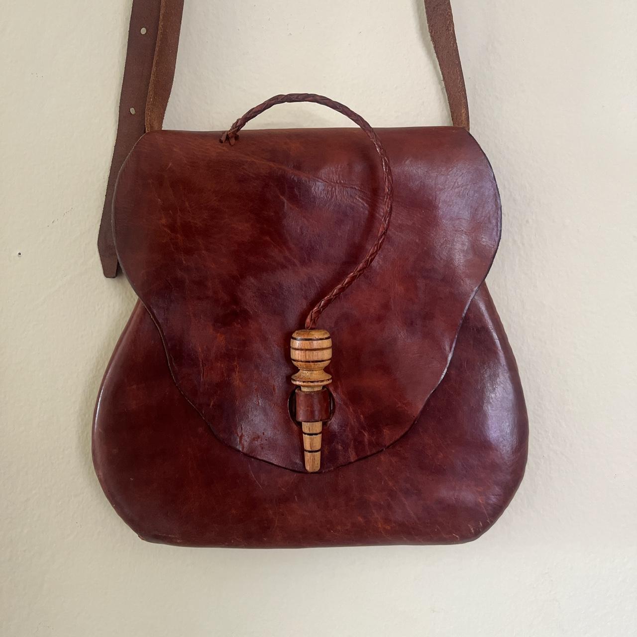 lovely handmade leather purse, leather throughout,... - Depop