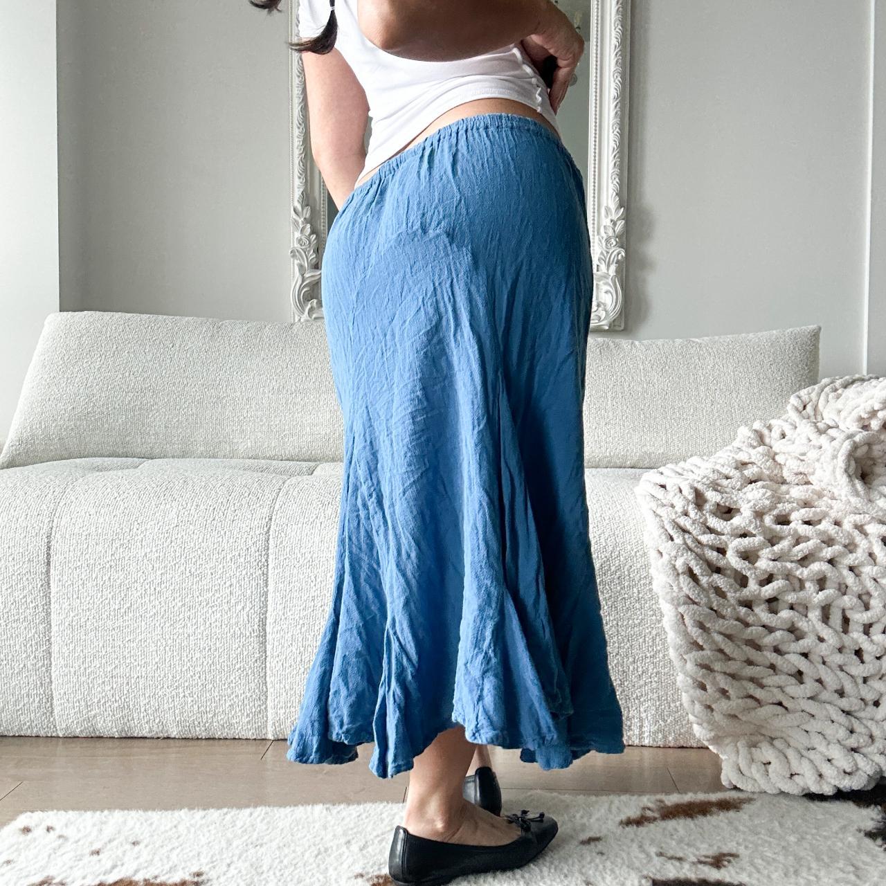 Blue flowy maxi outlet skirt