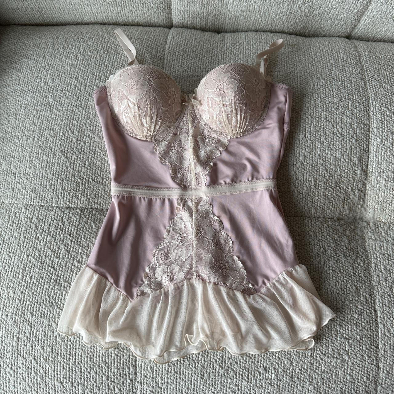 American Vintage Women's Pink and Cream Corset (6)