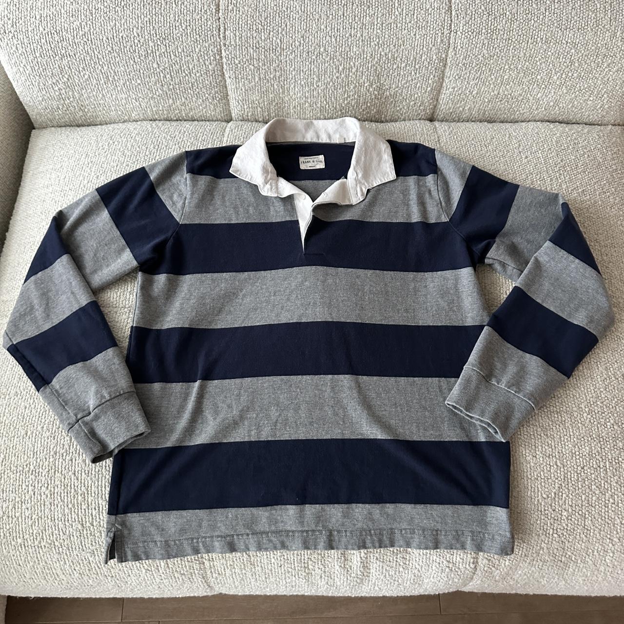 Stiped polo shirt Frank & Oak marked size medium 20... - Depop