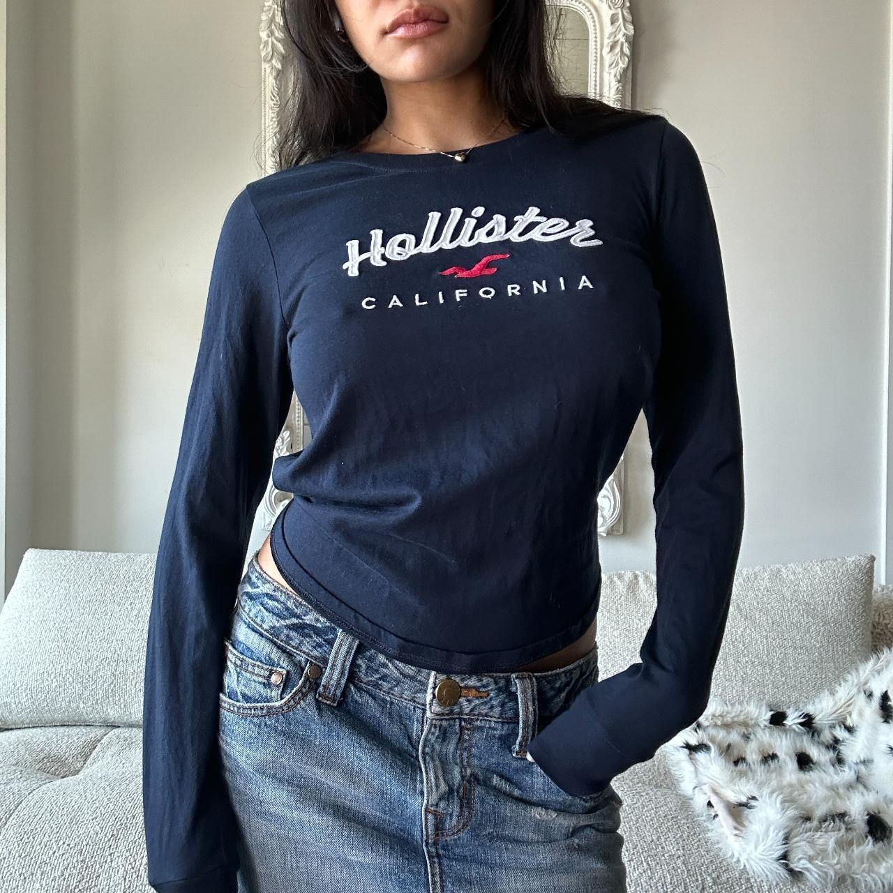 Hollister blue long sleeve best sale