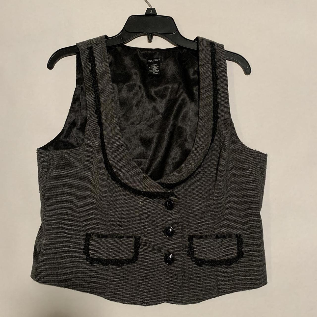 Maurices Women's Grey and Black Gilet (2)