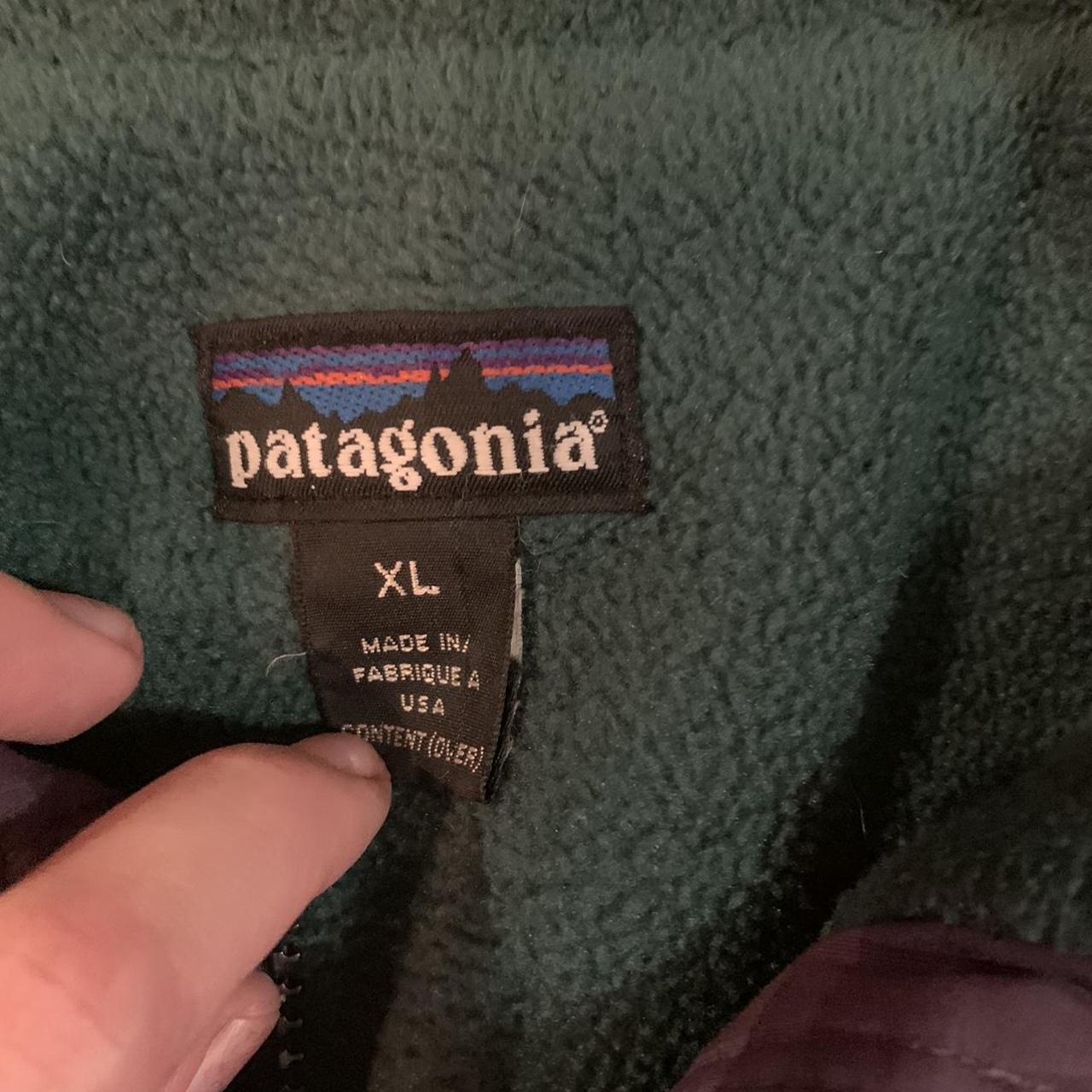 Patagonia vintage 90’s jacket Fleece lined green... - Depop