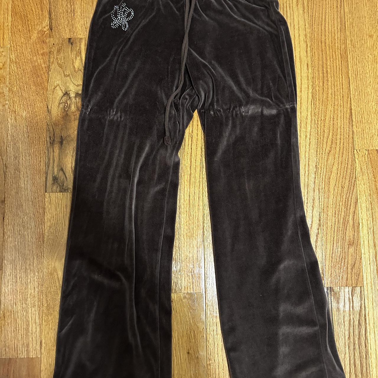 velvet, brown, yoga pants Depop
