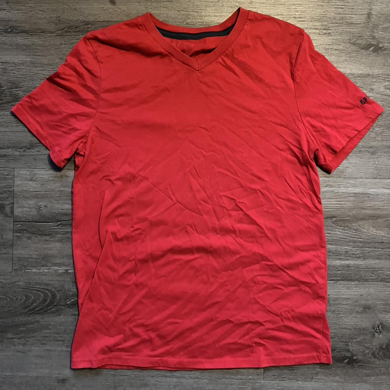 Wonder Nation Red V-Neck Tee Size: Youth Large/10-12 - Depop