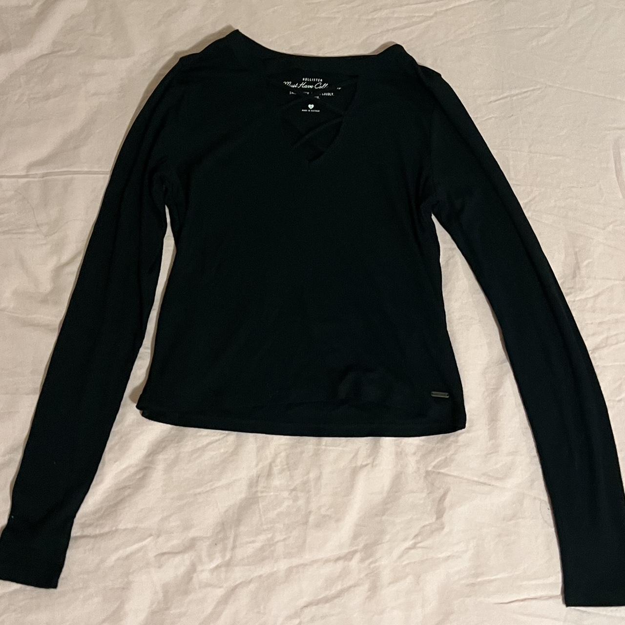 HOLLISTER Must Have Collection Long Sleeve Crop Top black Women's