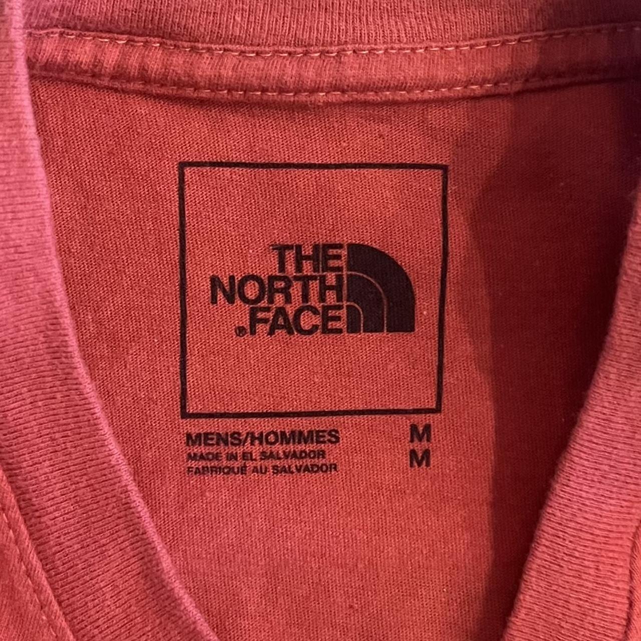 Red North Face Box Logo Shirt tagged at M fits like... - Depop