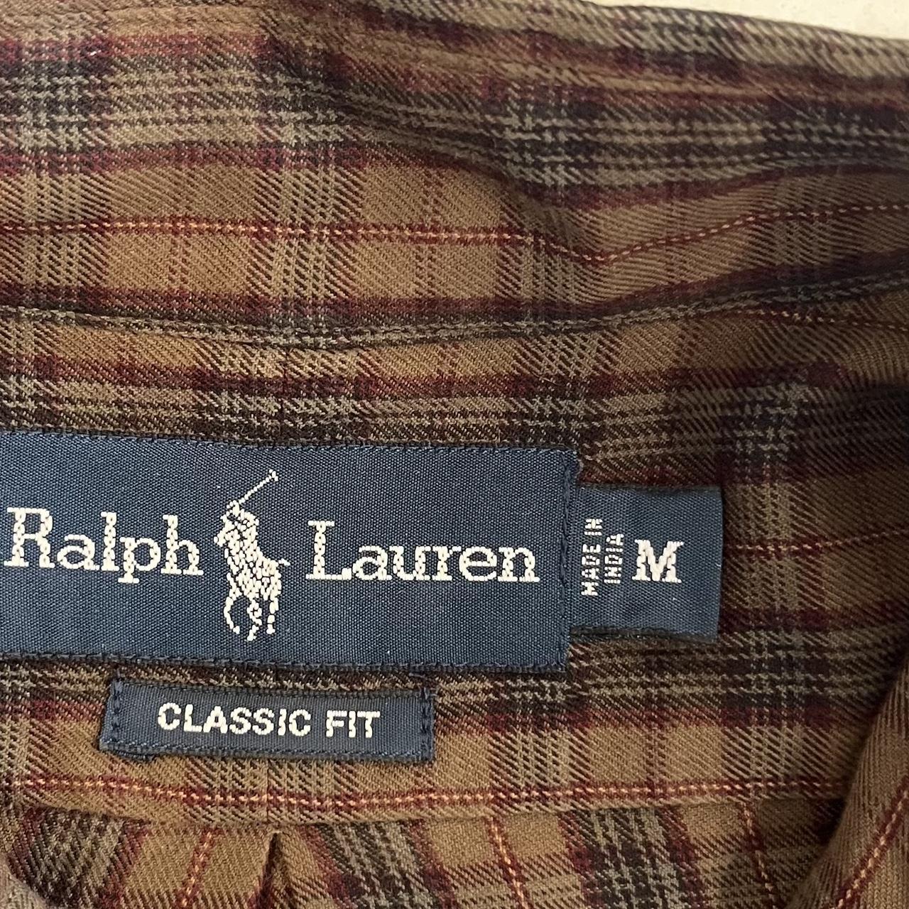 Brown Ralph Lauren Button Up Shirt tagged at M fits... - Depop