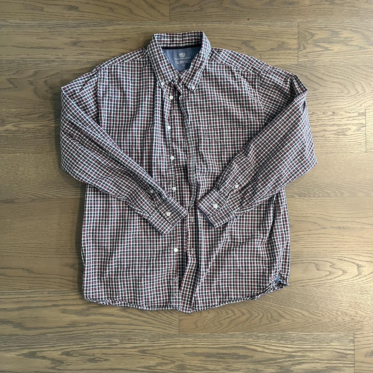 Plaid Patterned Button Up tagged at L fits like a Depop