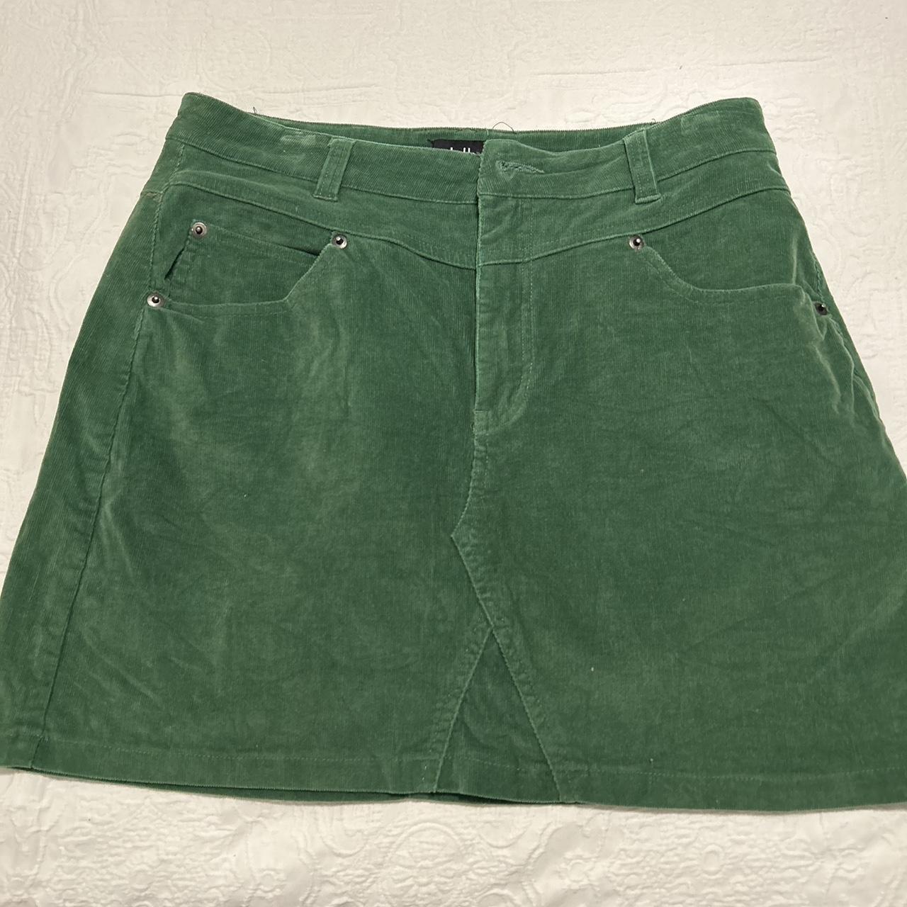 Green cords Skirt Worn but in good condition - Depop