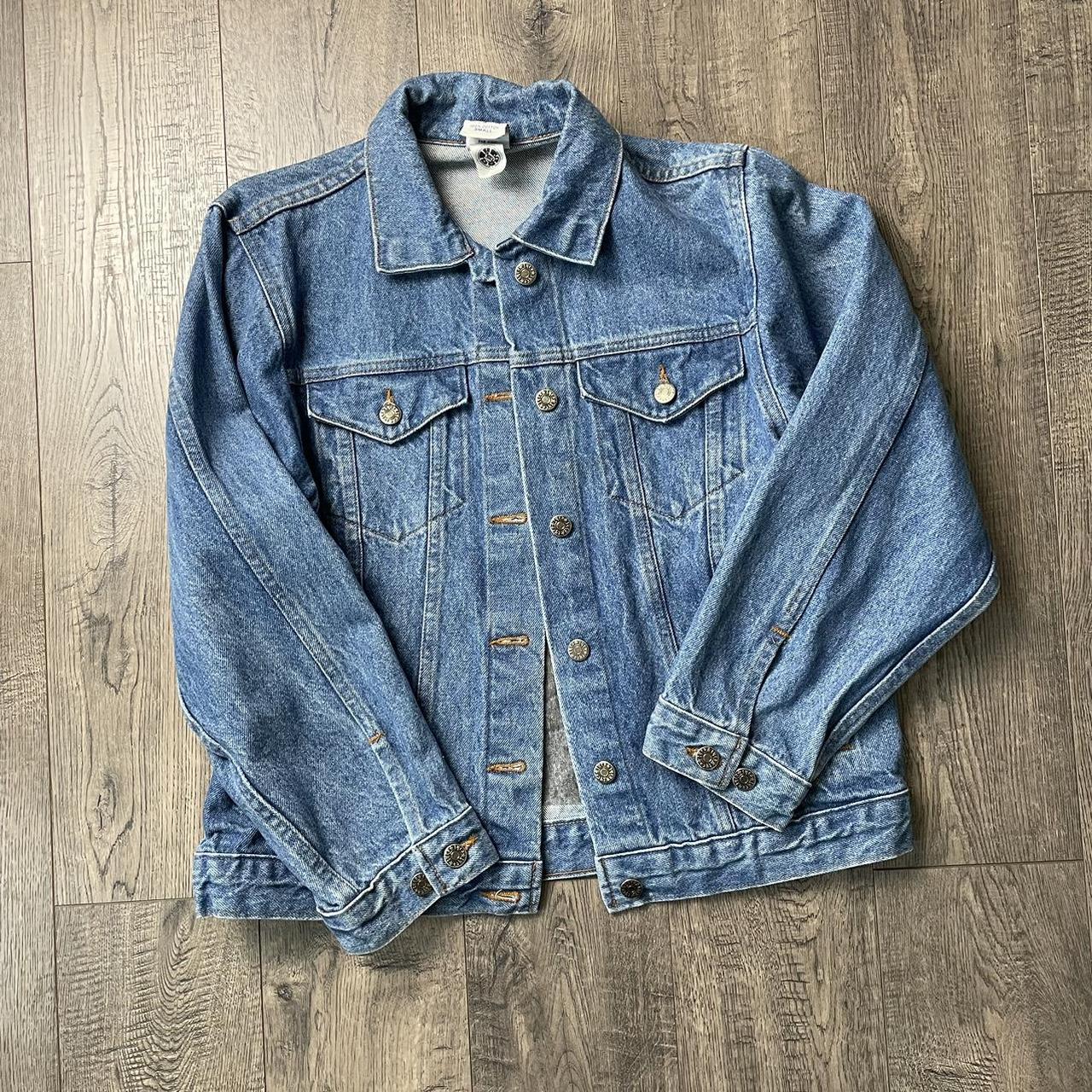 vintage denim blue jacket ***Item is pre owned*** ... - Depop