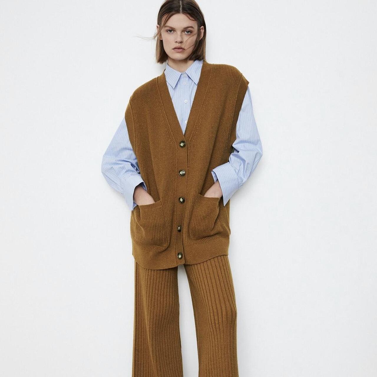 Zara knit pocket vest Button down vest with 2... Depop