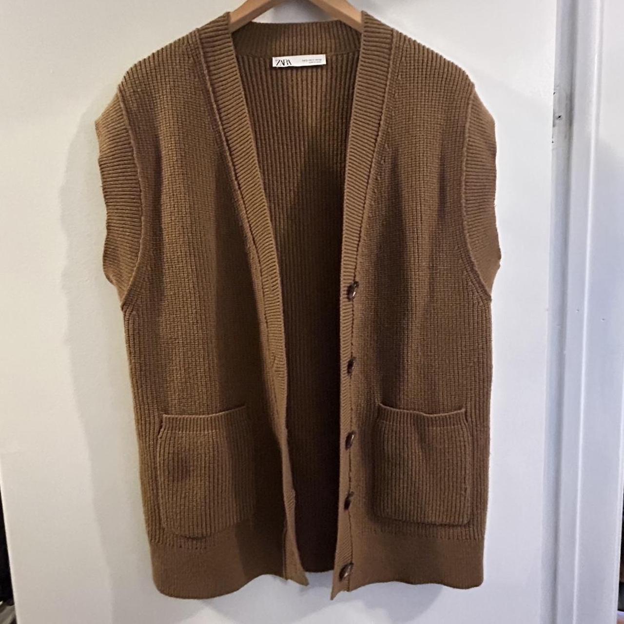 Zara knit pocket vest Button down vest with 2... Depop