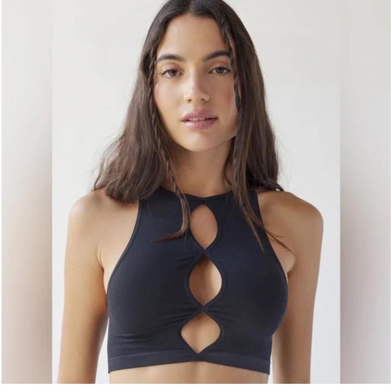 Urban Outfitters Black Cut Out Top Fits Xss Depop