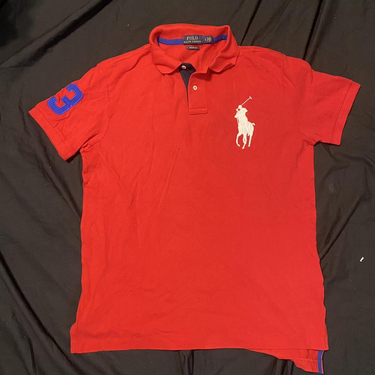 y2k chief keef style big pony polo shirt size L no... - Depop