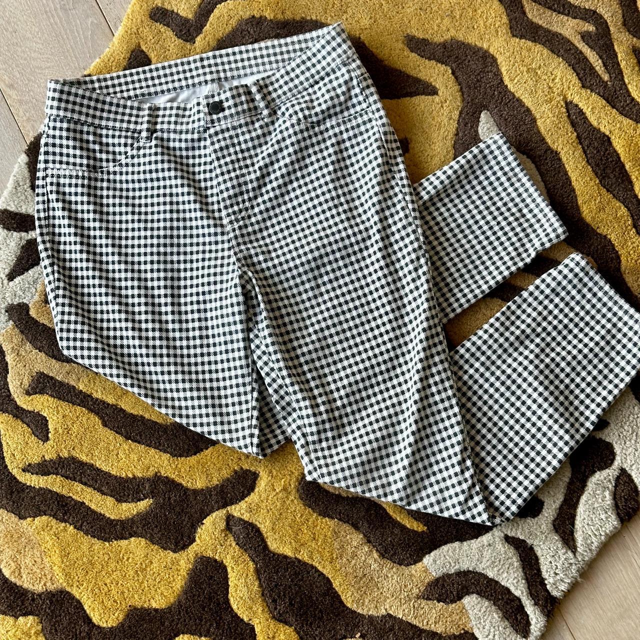 Uniqlo Black & White Checkered Skinny Jeans, Size M /