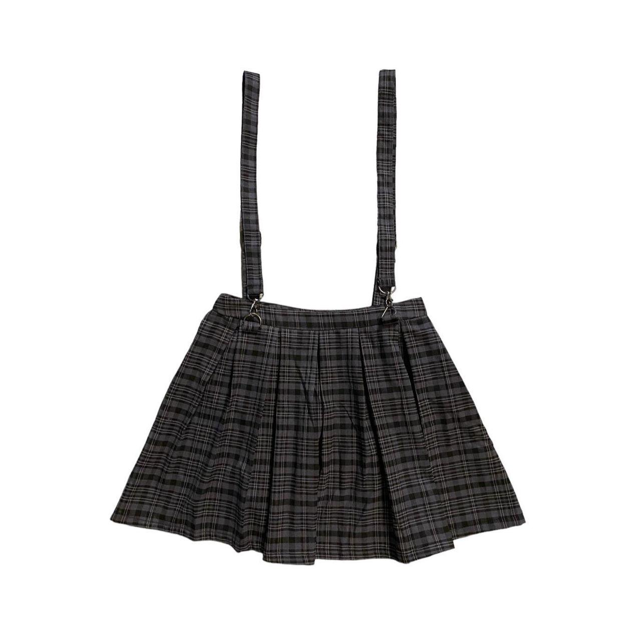 Women's Pleated Mini Skirt With Suspenders