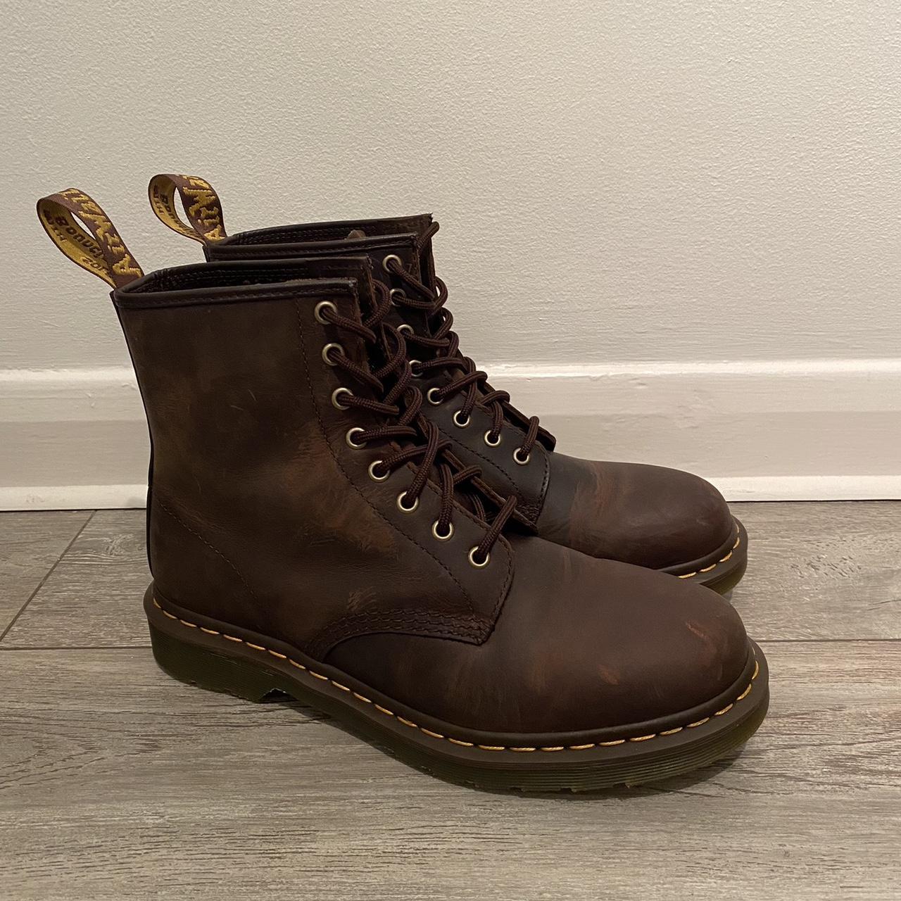 Dr. Martens Men's Brown and Black Boots | Depop