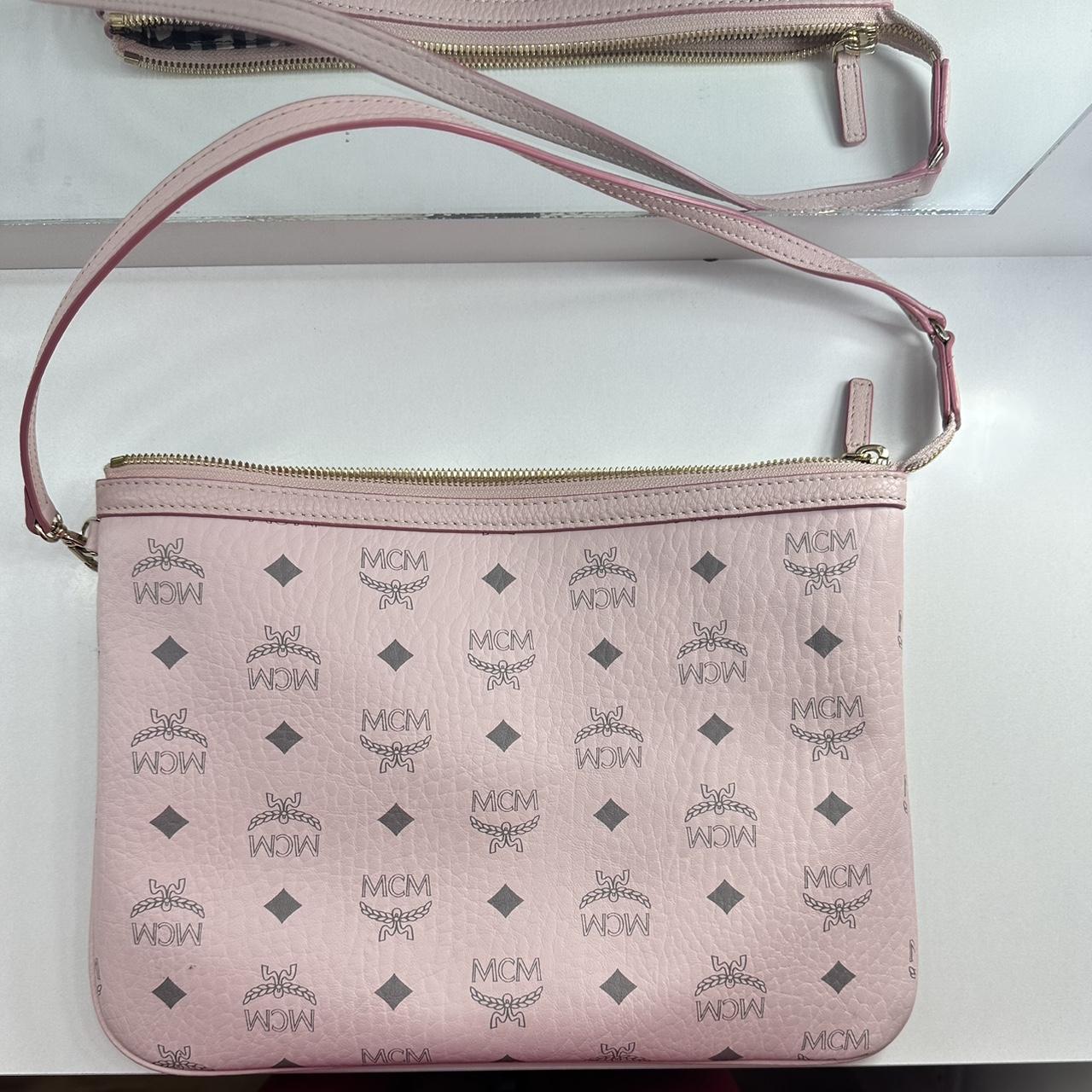 Pink mcm crossbody hot sale