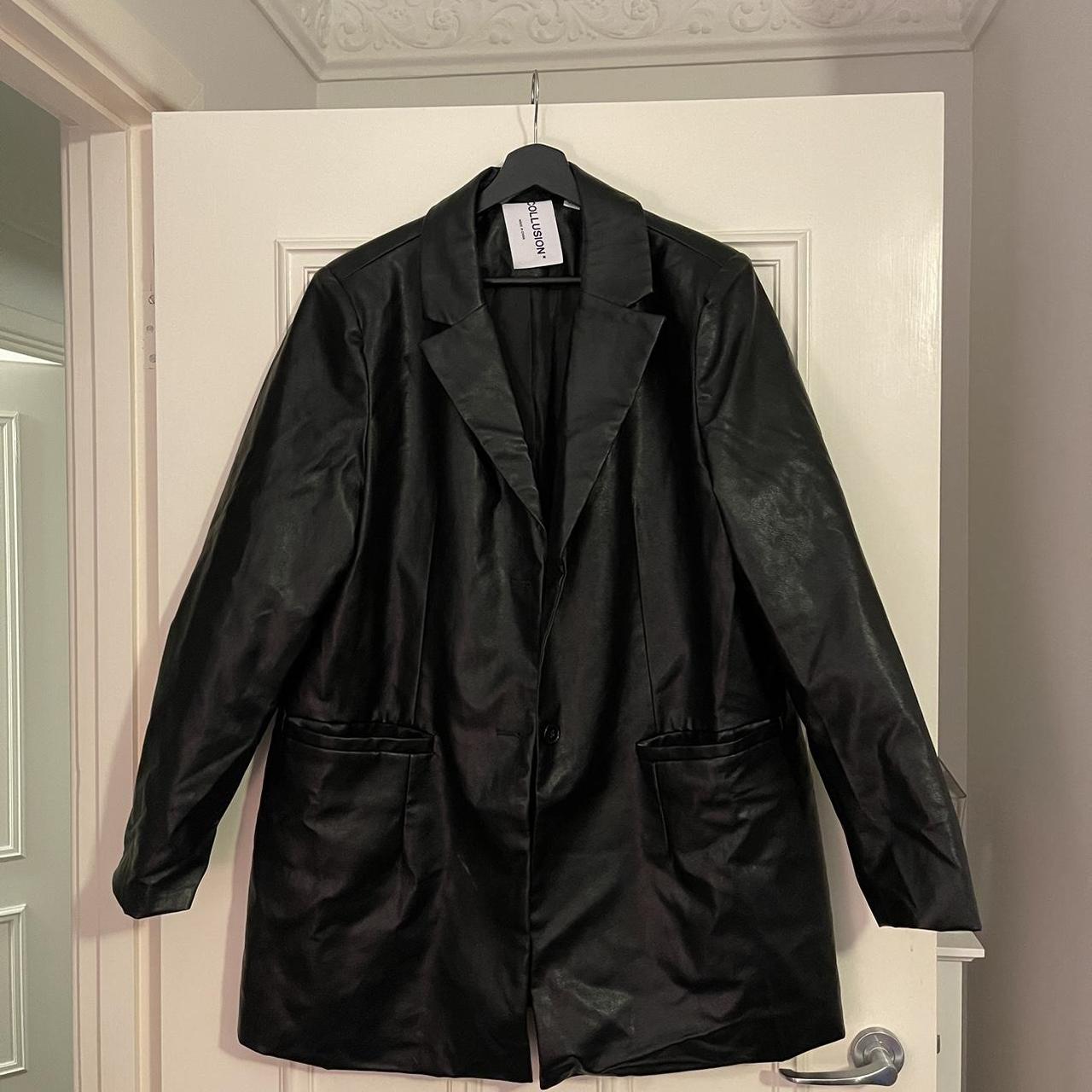 Collision Faux leather jacket from ASOS. Size 14.... - Depop
