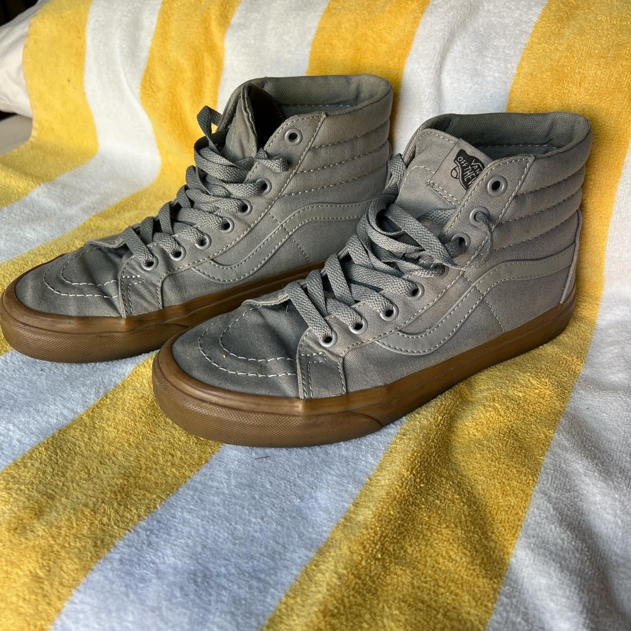 - Vans SK8 Hi Reissue Canvas Gum Frost Grey/Gum... - Depop